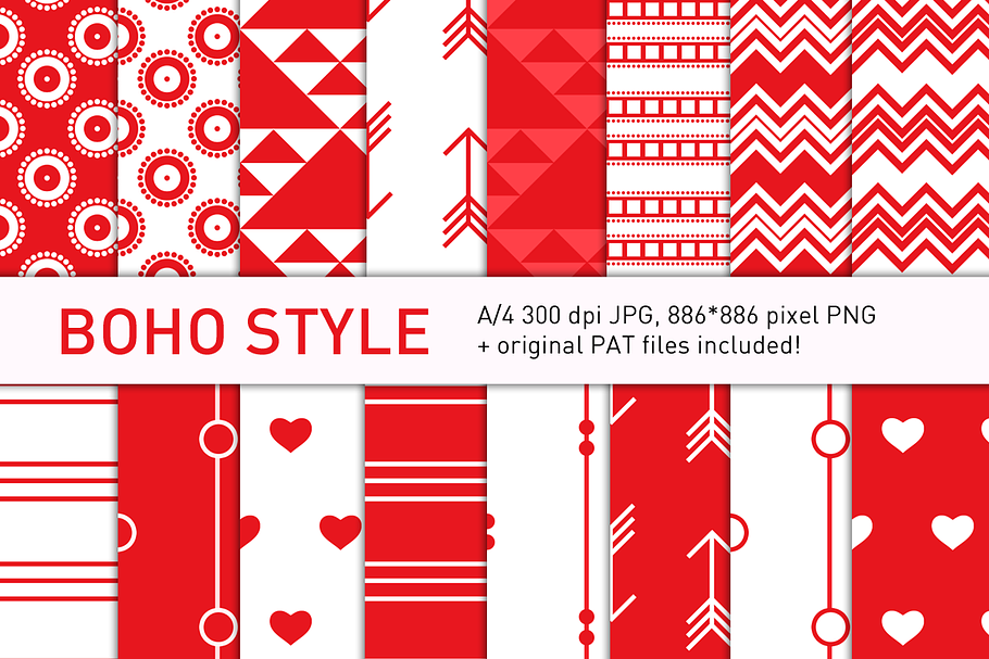 Boho-style candyapple pattern set