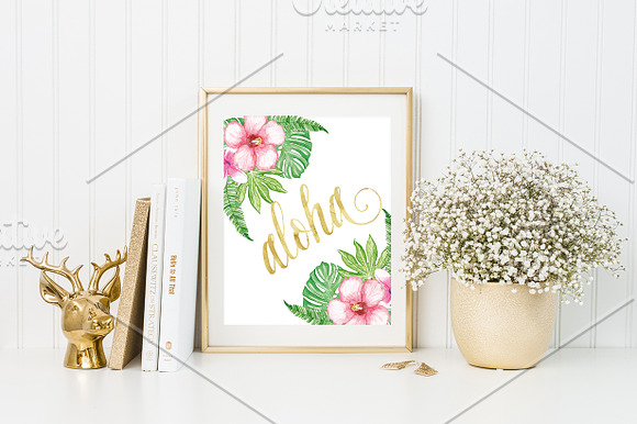 Watercolor tropical collection in Illustrations - product preview 3