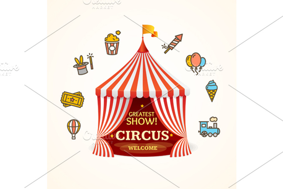 Circus Concept. Vector in Illustrations - product preview 8