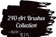 240 Art brushes Big Pack vector