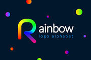 "Rainbow" logo alphabet