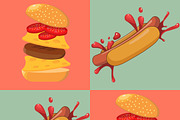 Hot dog and burgers