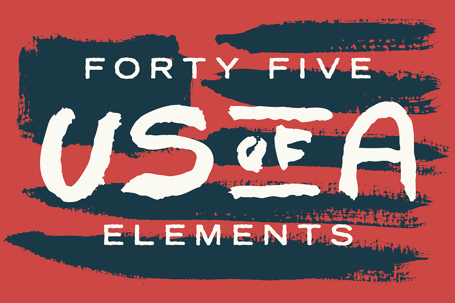 45 Hand Painted USA Elements