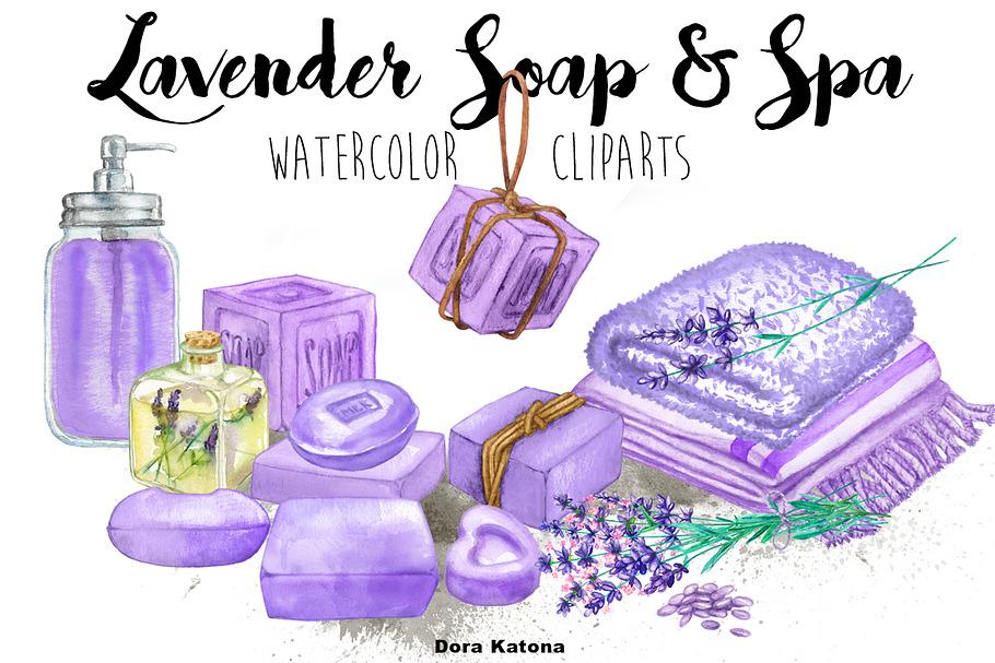 Lavender Soap & Spa Set in Illustrations - product preview 8