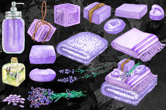 Lavender Soap & Spa Set in Illustrations - product preview 2