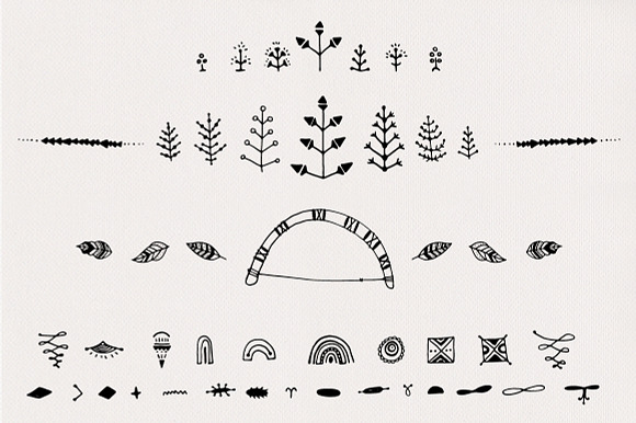 80 Hand Drawn Tribal Elements in Objects - product preview 1