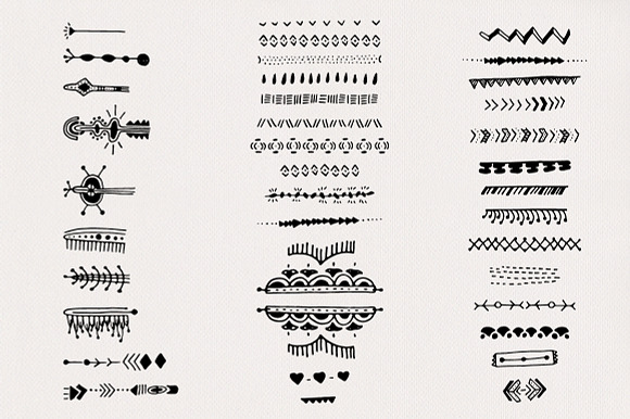 80 Hand Drawn Tribal Elements in Objects - product preview 2