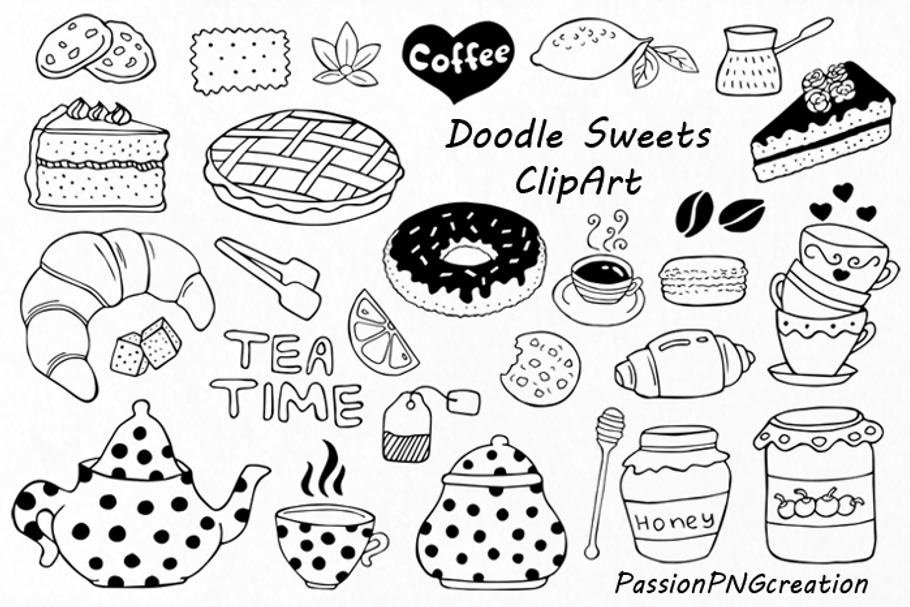 Doodle Sweets clipart in Illustrations - product preview 8