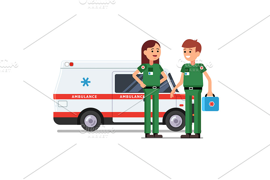 Two paramedics rescue team workers in Illustrations - product preview 8