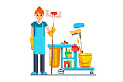 Professional cleaner woman
