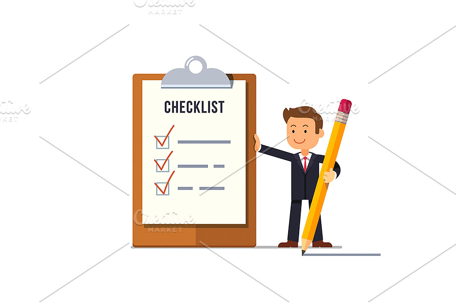 business man with marked checklist in Illustrations - product preview 8