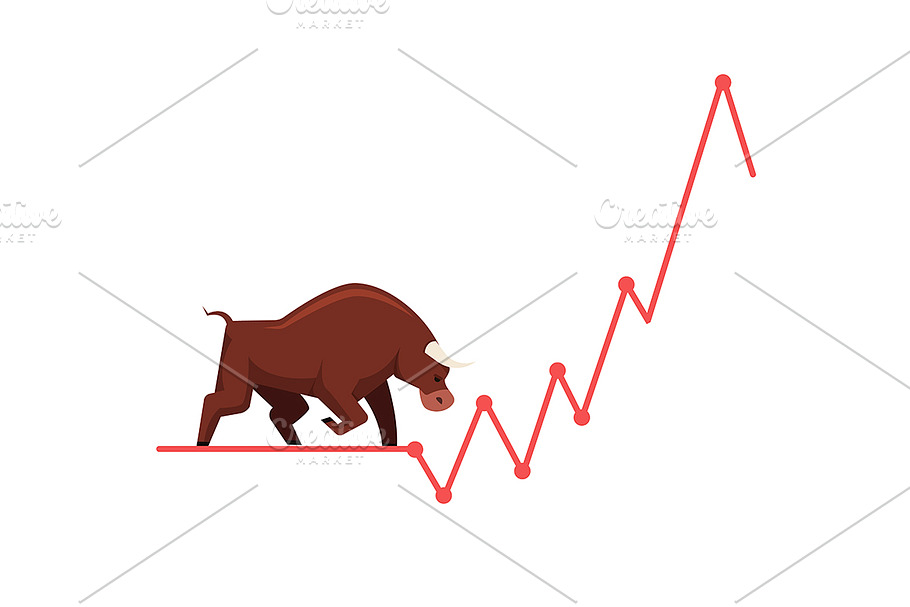 Stock exchange market bulls metaphor