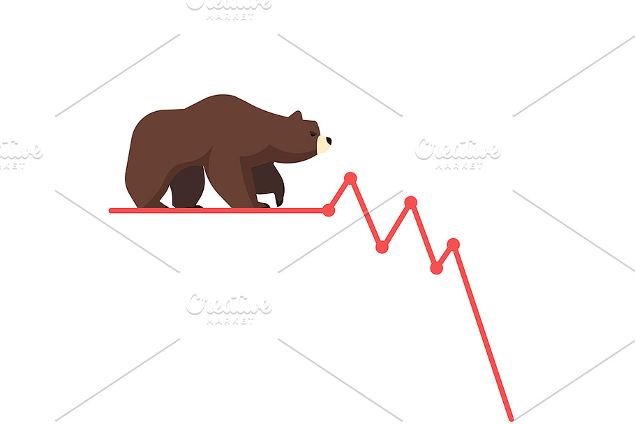 Stock exchange market bears metaphor in Illustrations - product preview 8
