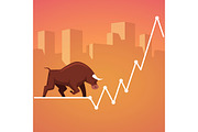 Stock exchange market bulls 