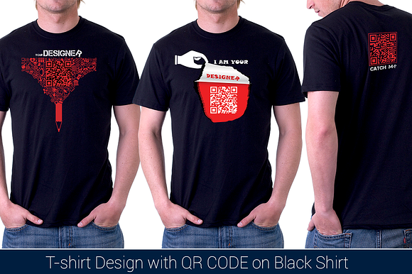 Innovative T-shirt, with QR Code in Illustrations - product preview 2