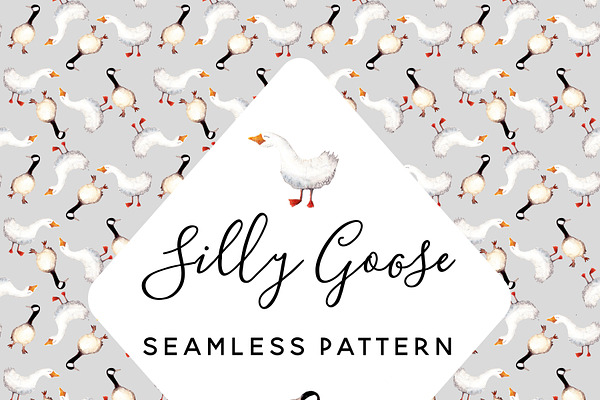 Silly Goose Seamless Pattern