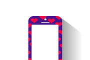Smartphone icon with hearts