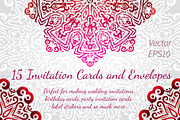 15 Invitations Cards and Envelopes