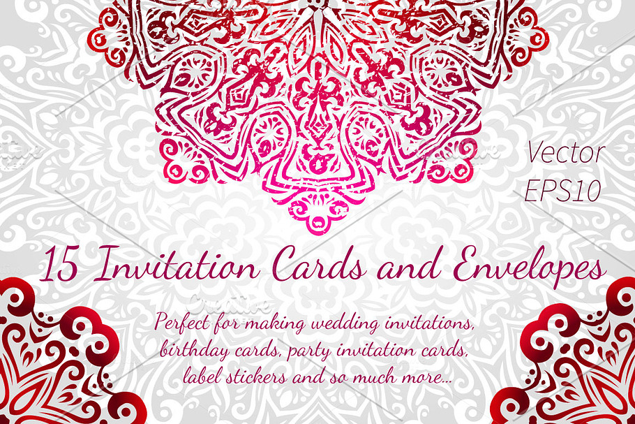 15 Invitations Cards and Envelopes in Postcard Templates - product preview 8
