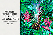 Pineapple,jungle plants pattern