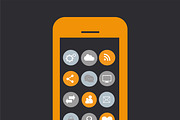 Smartphone material design orange
