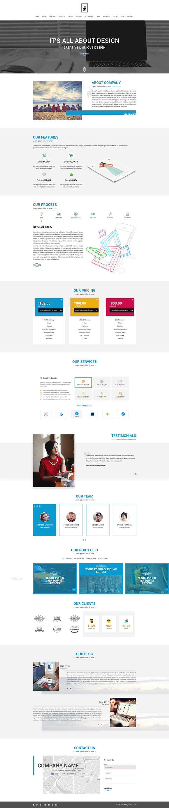Deer - One Page PSD Template in App Templates - product preview 2