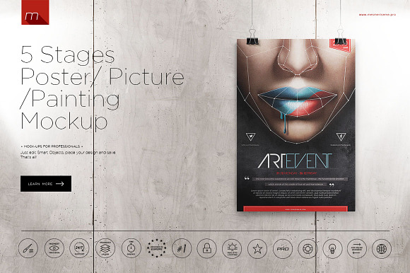 Picture/ Poster On 5 Stages Mock-up in Print Mockups - product preview 48