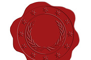 Vector Red Wax Seal Star and Laurel 