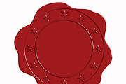 Vector Red Wax Seal with Star Border