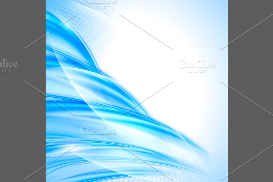 Abstract blue wave background in Illustrations - product preview 8