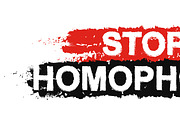 Stop homophobia grunge sign. Vector