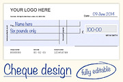 Cheque/check design - 4 colours