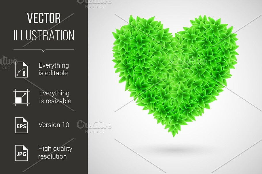Green heart. in Graphics - product preview 8