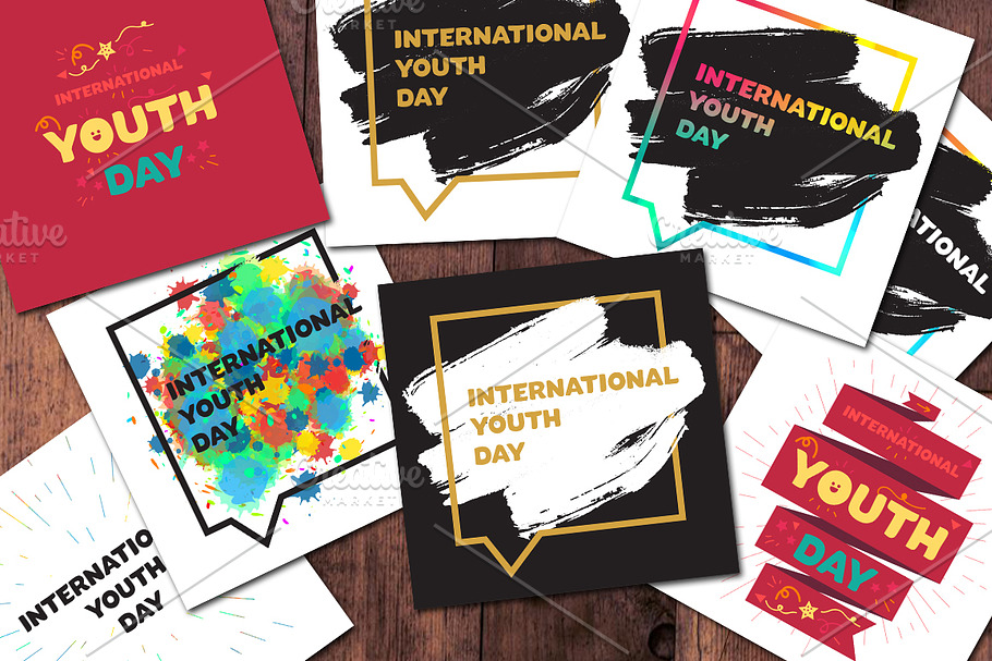 8 International Youth Day Banners in Illustrations - product preview 8