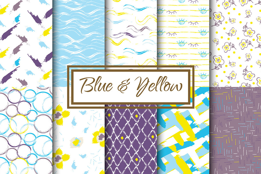 Blue, Yellow and Violet patterns