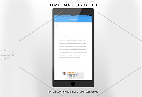 EMAIL SIGNATURE TEMPLATE WITH HTML in Web Elements - product preview 1