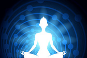 Meditation yoga woman silhouette