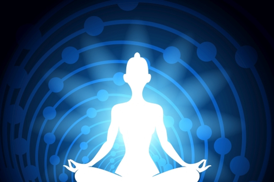 Meditation yoga woman silhouette in Graphics - product preview 8