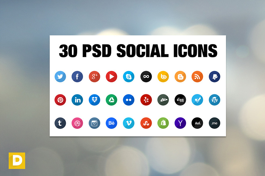 Color Social Icons in Graphics - product preview 8
