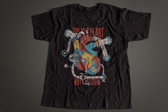 Mechanical steampunk heart in Illustrations - product preview 2
