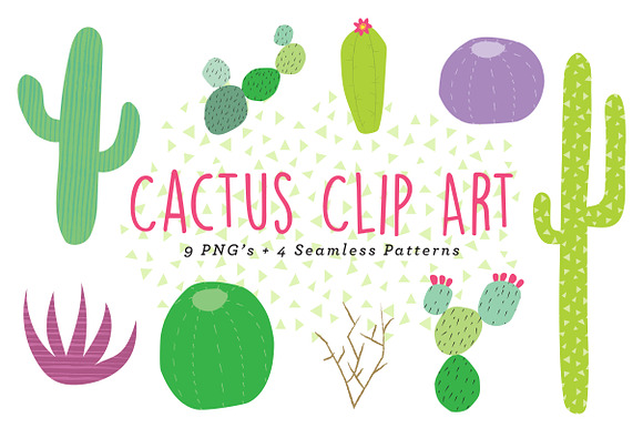 Cactus Clip Art and Patterns in Illustrations - product preview 3