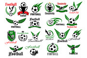 Sport soccer and football icons