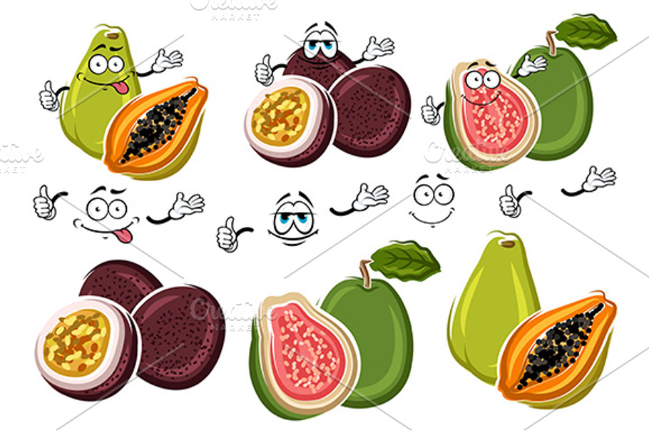 Passion fruit, guava and papaya in Graphics - product preview 8