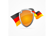 Germany Flag and Shield. Vector