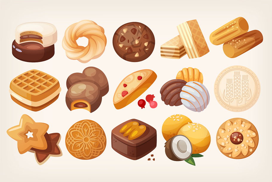 Cookies and biscuits in Illustrations - product preview 8
