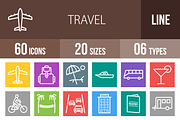 60 Travel Line Multicolor Icons