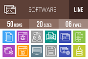 50 Software Line Multicolor Icons
