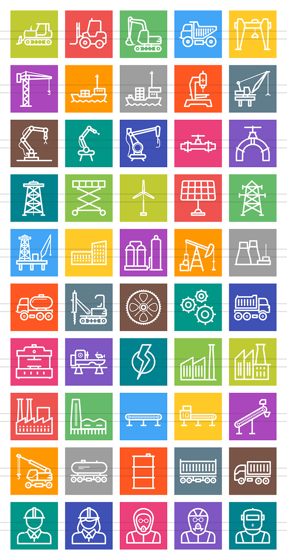50 Industry Line Multicolor Icons in Icons - product preview 1