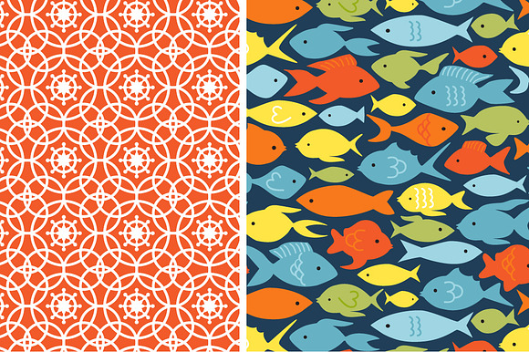 Deep Blue Sea Vector Patterns in Patterns - product preview 2