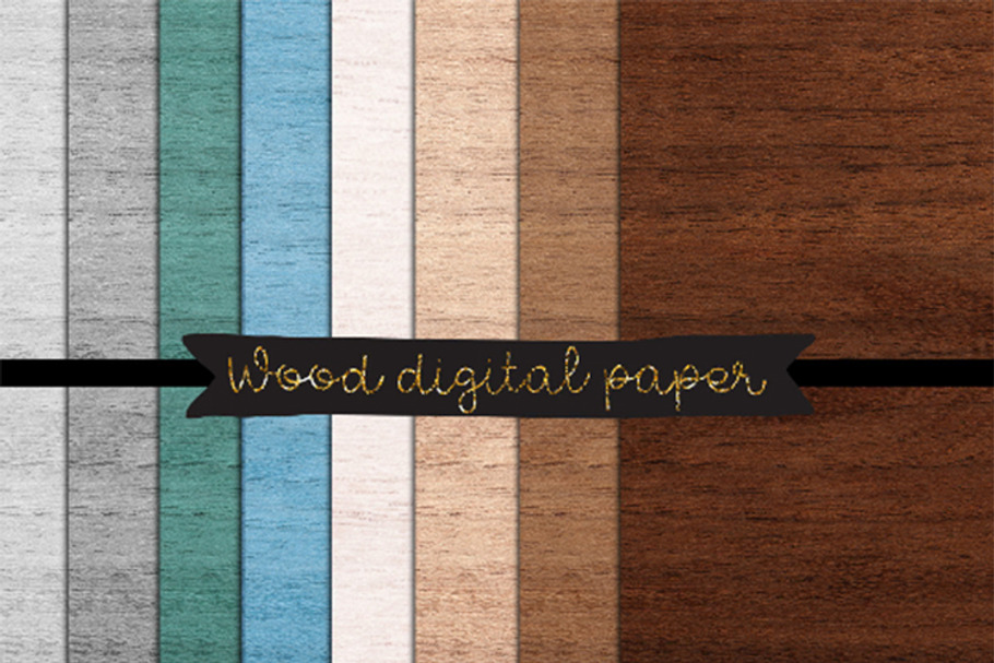Rustic Wood Paper wood digital paper in Textures - product preview 8